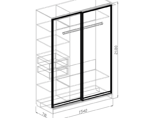 Схема сбора шкафа купе 2х створчатый