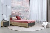 Кровать Грейс КР-4014 с мягким изголовьем корпус Гикори Джексон Светлый, фасад Антрацит Матовый